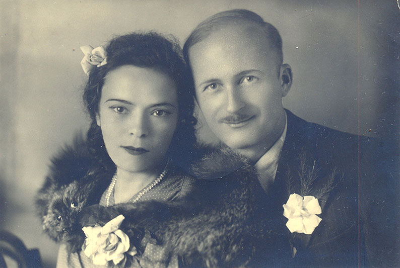 Svatební fotografie Marie a Ryszarda Siwiec, 1945.